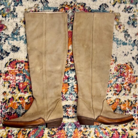 Free People Sterling Western Tall Boots | Tan Suede | Size 37 / US 7 - Picture 8 of 16